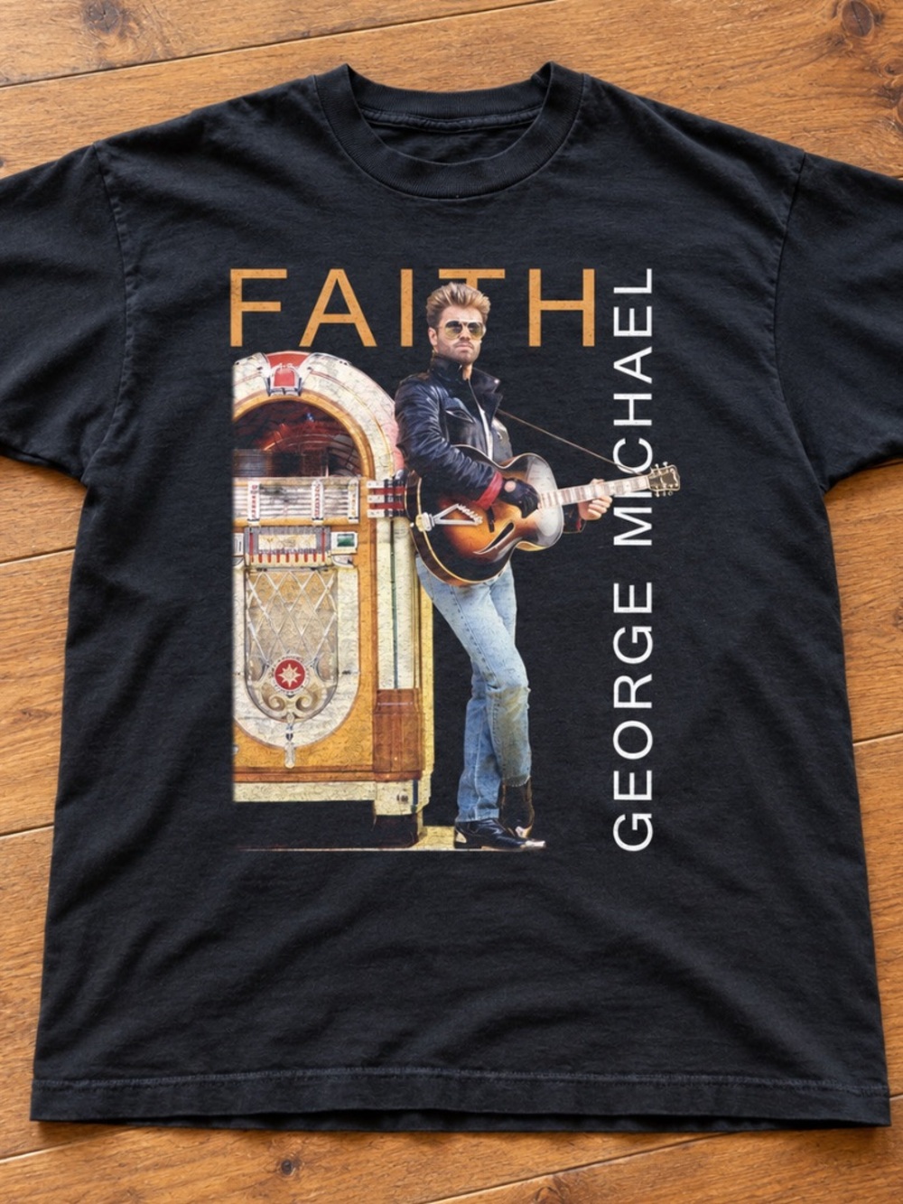 Gildan Black 'Faith' George Michael Graphic Tee